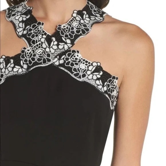 Anthropologie Foxiedox Sarah Floral Embroidered Wide Leg Halter Jumpsuit Medium - Picture 9 of 11